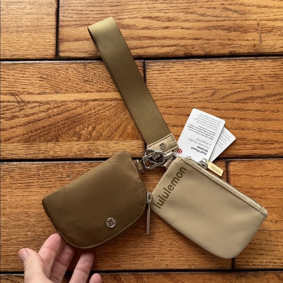 NWT Lululemon Dual Pouch Wristlet All Spice Beige and Trench - Picture 2 of 10